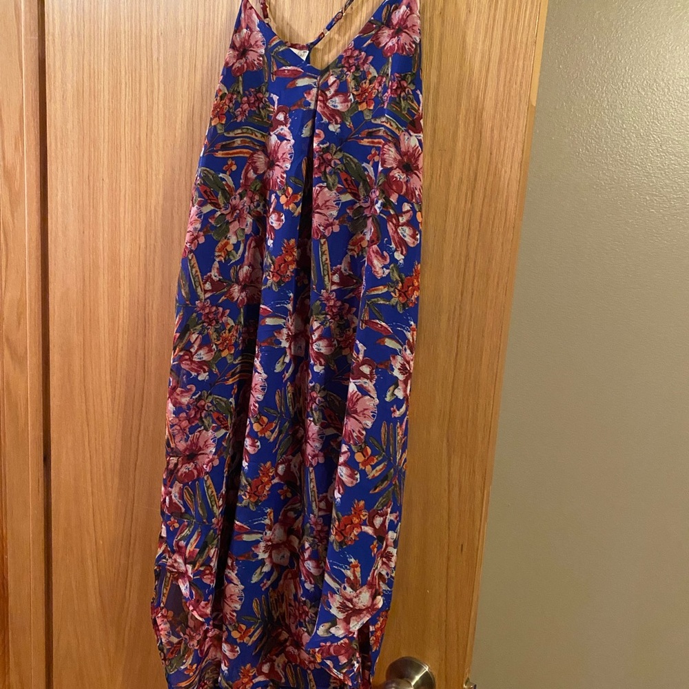 Floral hi-lo maxi summer dress